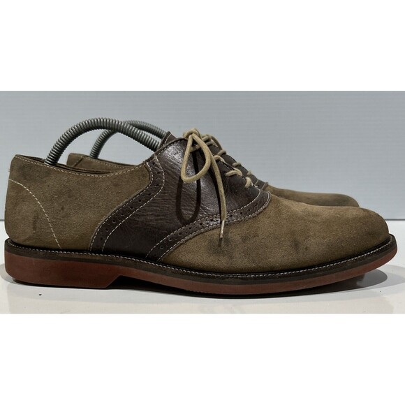 1901 Nordstrom Shoes Saddle Up Men 10.5 Leather Suede Oxford  M23109 Brown Tan main image 6